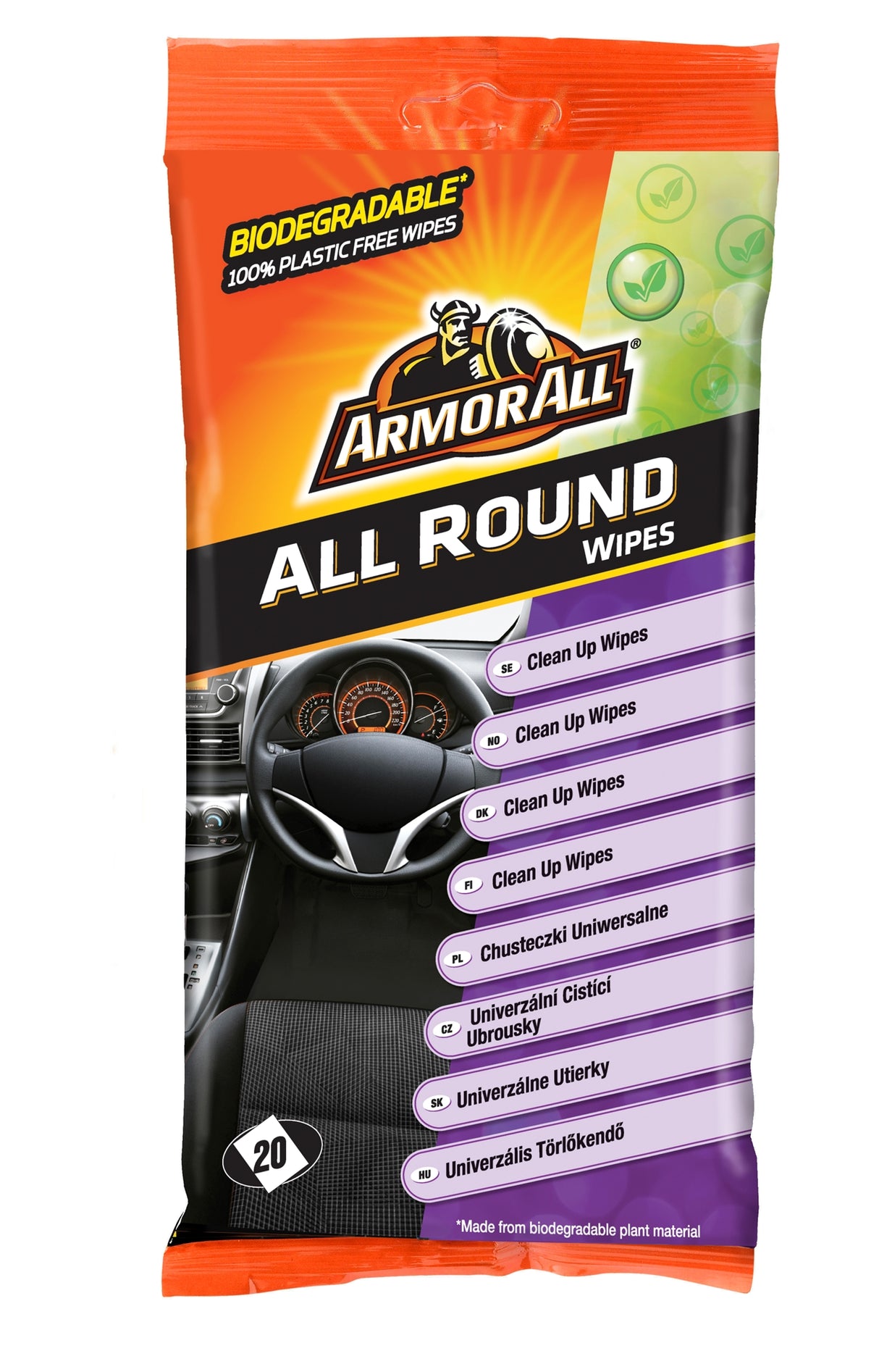 Armor All FlowPack Wipes Clean Up Υγρομάντηλα Γενικού Καθαρισμού Σετ 20 Τεμ