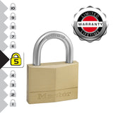 Master Lock 150EURQNOP Συλλογή Λουκέτο Ορειχάλκινα 50mm Σετ 4 Τεμ Με Ίδιο Κλειδί