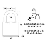 Master Lock 150EURQNOP Συλλογή Λουκέτο Ορειχάλκινα 50mm Σετ 4 Τεμ Με Ίδιο Κλειδί