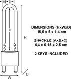 Master Lock 1950EURD Λουκέτο Ορειχάλκινο 50mm Με Ρυθμιζόμενο Λαιμό