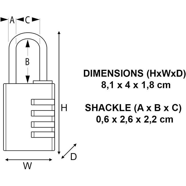 Master Lock 640EURD Λουκέτο Ασφαλείας Ορειχάλκινο Με Συνδυασμού 40mm