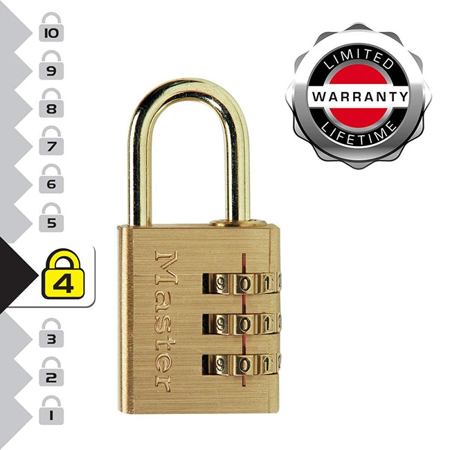 Master Lock 630EURD Λουκέτο Ασφαλείας Ορειχάλκινο Με Συνδυασμού 30mm