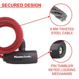 Master Lock 8127EURPRO Κλειδαριά Ποδηλάτου Συρματόσκοινο 8mm x 180cm Σε Διάφορα Χρώματα