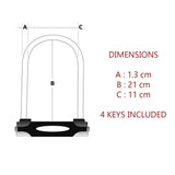 Masterlock Κλειδαριά Ποδηλάτου & Μοτό U-BAR 210mm Με Βάση Μεταφοράς