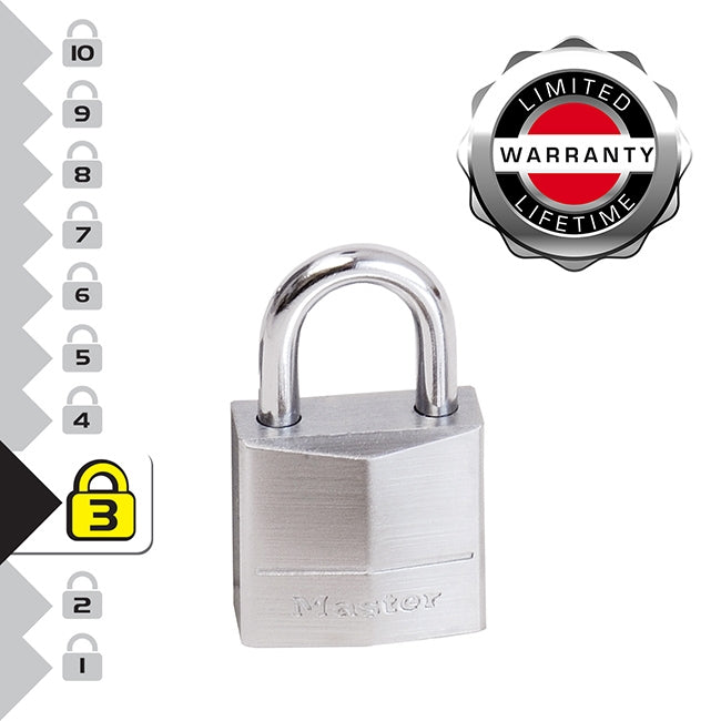 Master Lock Σετ 4 μπρούτζινα, επινικελωμένα λουκέτα με λαιμό Inox