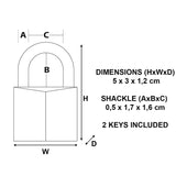 Master Lock Λουκέτο μπρούτζινο επινικελωμένο με λαιμό Inox 30mm