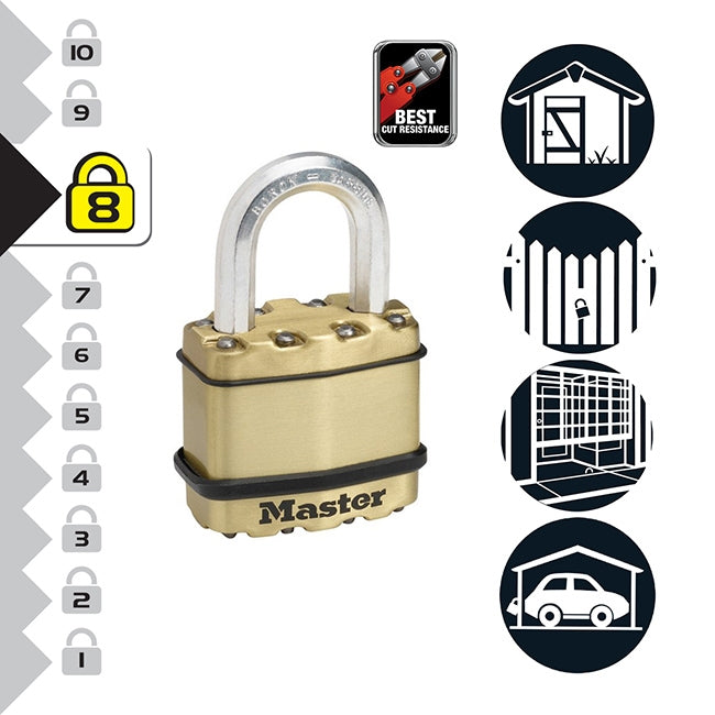 Master Lock M1BEURD Excell Λουκέτο Υψίστης Ασφαλείας Με Ορειχάλκινο Φινίρισμα 45mm