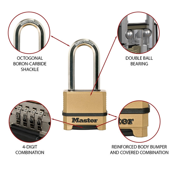 Master Lock M175EURDLH Excell Λουκέτο Υψίστης Ασφαλείας Συνδυασμού Με Ορειχάλκινο Φινίρισμα 56mm