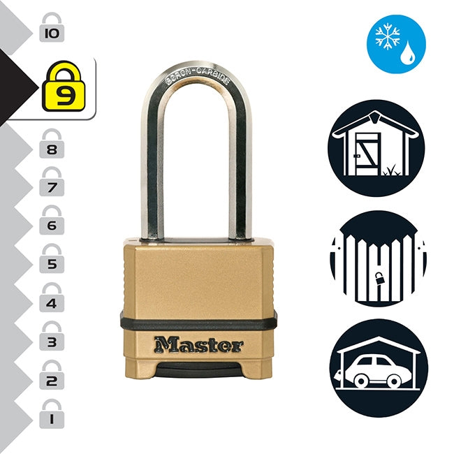 Master Lock M175EURDLH Excell Λουκέτο Υψίστης Ασφαλείας Συνδυασμού Με Ορειχάλκινο Φινίρισμα 56mm