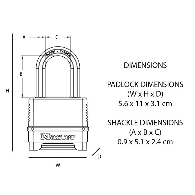 Master Lock M175EURDLH Excell Λουκέτο Υψίστης Ασφαλείας Συνδυασμού Με Ορειχάλκινο Φινίρισμα 56mm