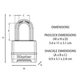 Master Lock M175EURDLH Excell Λουκέτο Υψίστης Ασφαλείας Συνδυασμού Με Ορειχάλκινο Φινίρισμα 56mm