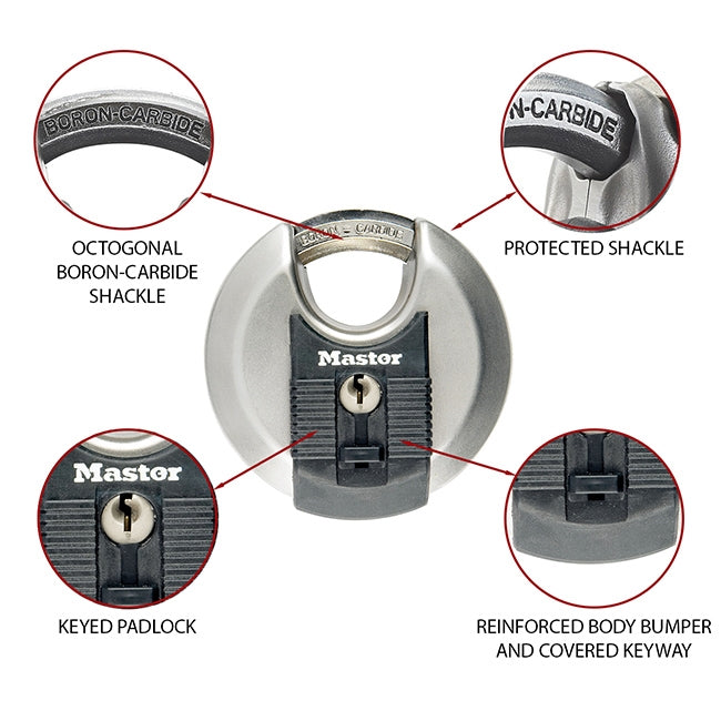 Master Lock M50EURD Excell Λουκέτο Υψίστης Ασφαλείας Δίσκος Ανοξείδωτος 80mm