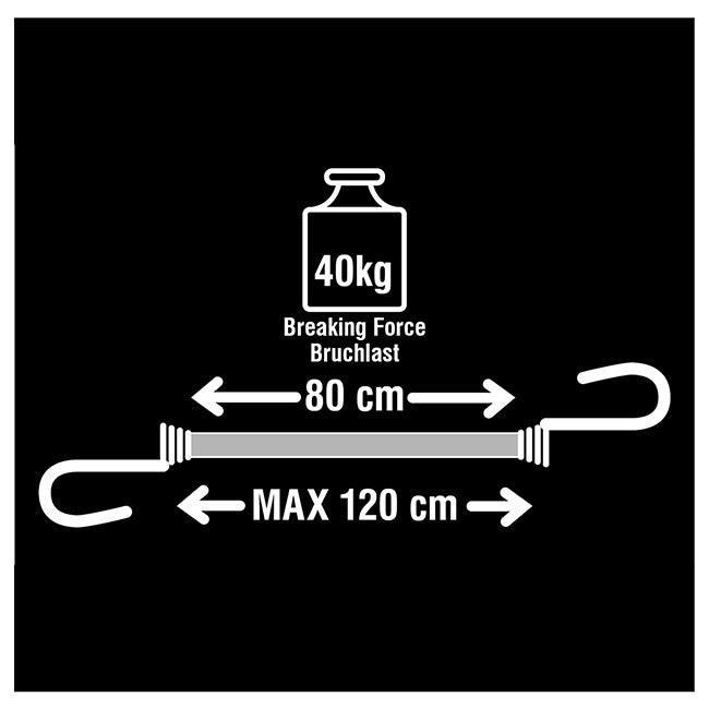 Master Lock 3021EURDAT Χταπόδια 2 Άκρων Με Διπλό Γάντζο 8mm x 80cm Σετ 2 Τεμ