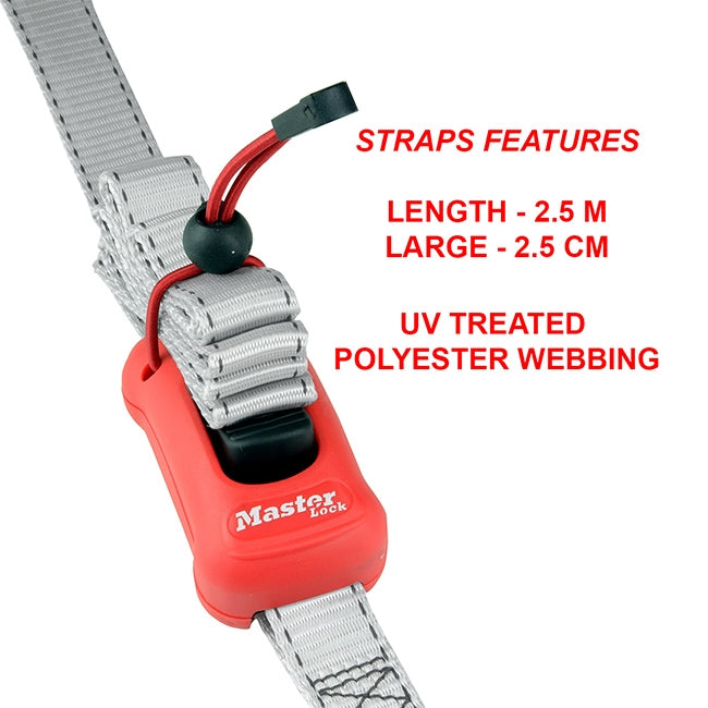 Master Lock 3313EURDAT Ιμάντας Πρόσδεσης Φορτίου Με Πόρπη & Γάντζο S 2,5mX25mm