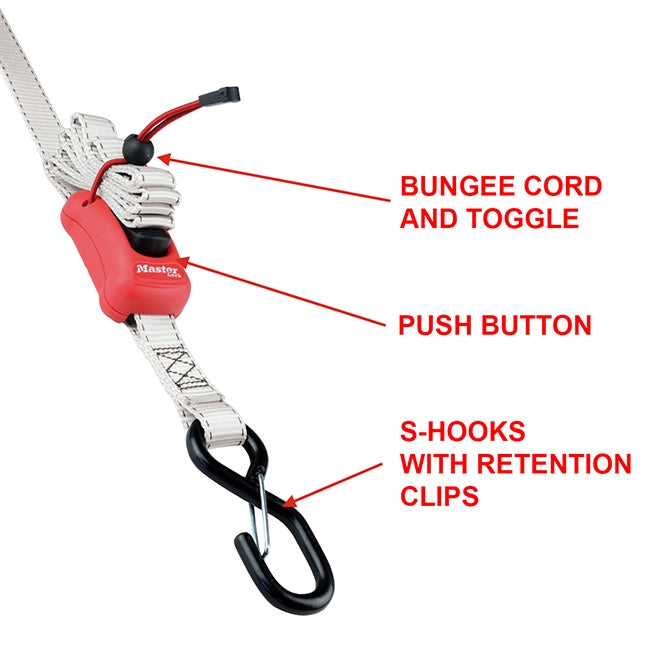 Master Lock 3313EURDAT Ιμάντας Πρόσδεσης Φορτίου Με Πόρπη & Γάντζο S 2,5mX25mm