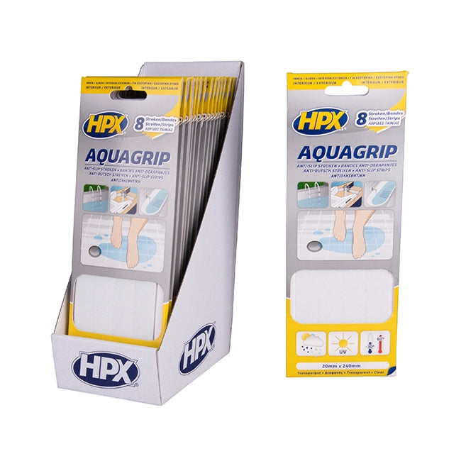 HPX Safety Grip self adhesive Αντιολισθητική tape Ασφαλείας 20mmx240mm ΗΜΙΔΙΑΦΑΝΗΣ Σετ 8 Τεμ