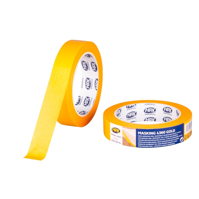 HPX Gold Χαρτοταινία Βαφής Washi Για Ευαίσθητες Επιφάνειες Κίτρινη 24mm x 45mtr