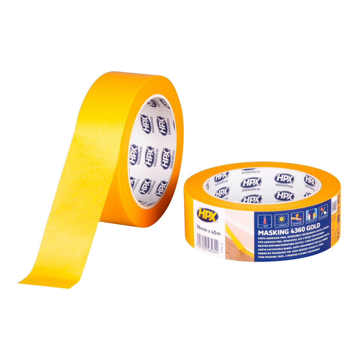 HPX Gold Χαρτοταινία Βαφής Washi Για Ευαίσθητες Επιφάνειες Κίτρινη 30mm x 45mtr