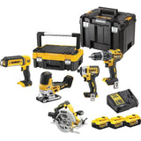DeWalt DCK500P3T-QW Brushless Συλλογή Κρουστ.Δραπαν/δου, Παλμικού Κατσαβιδιού, Δισκοπριονου, Φακού 3 Μπατ.5.0Ah, Φορτιστής, 2 Βαλίτσες