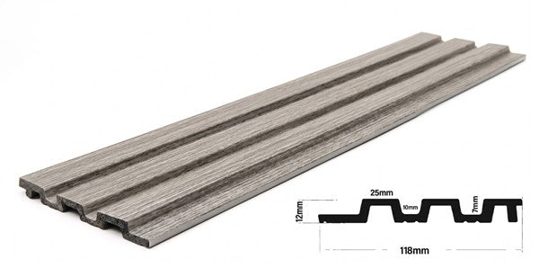 3D PS Panel Με Πηχάκια Piano 02 GREY 122x12mm 2.9mtr