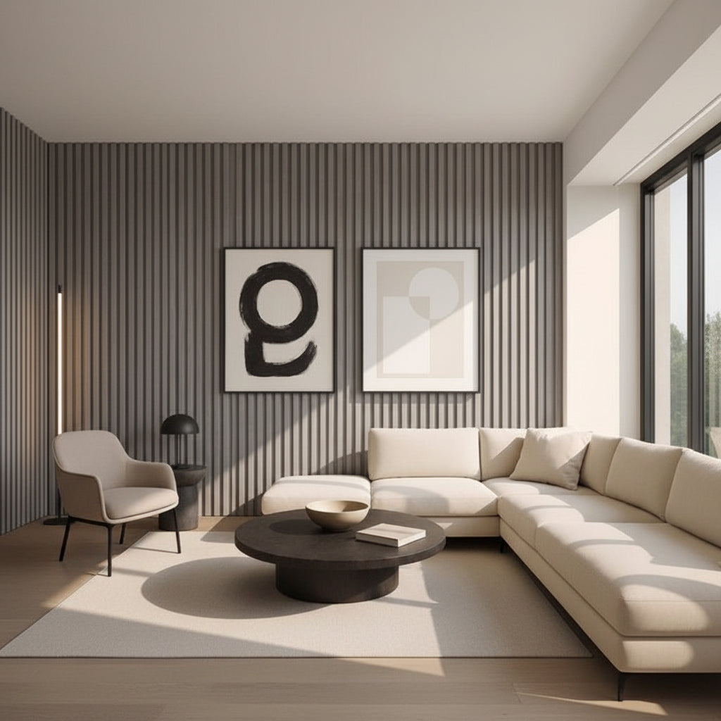 3D PS Panel Με Πηχάκια Piano 02 GREY 122x12mm 2.9mtr
