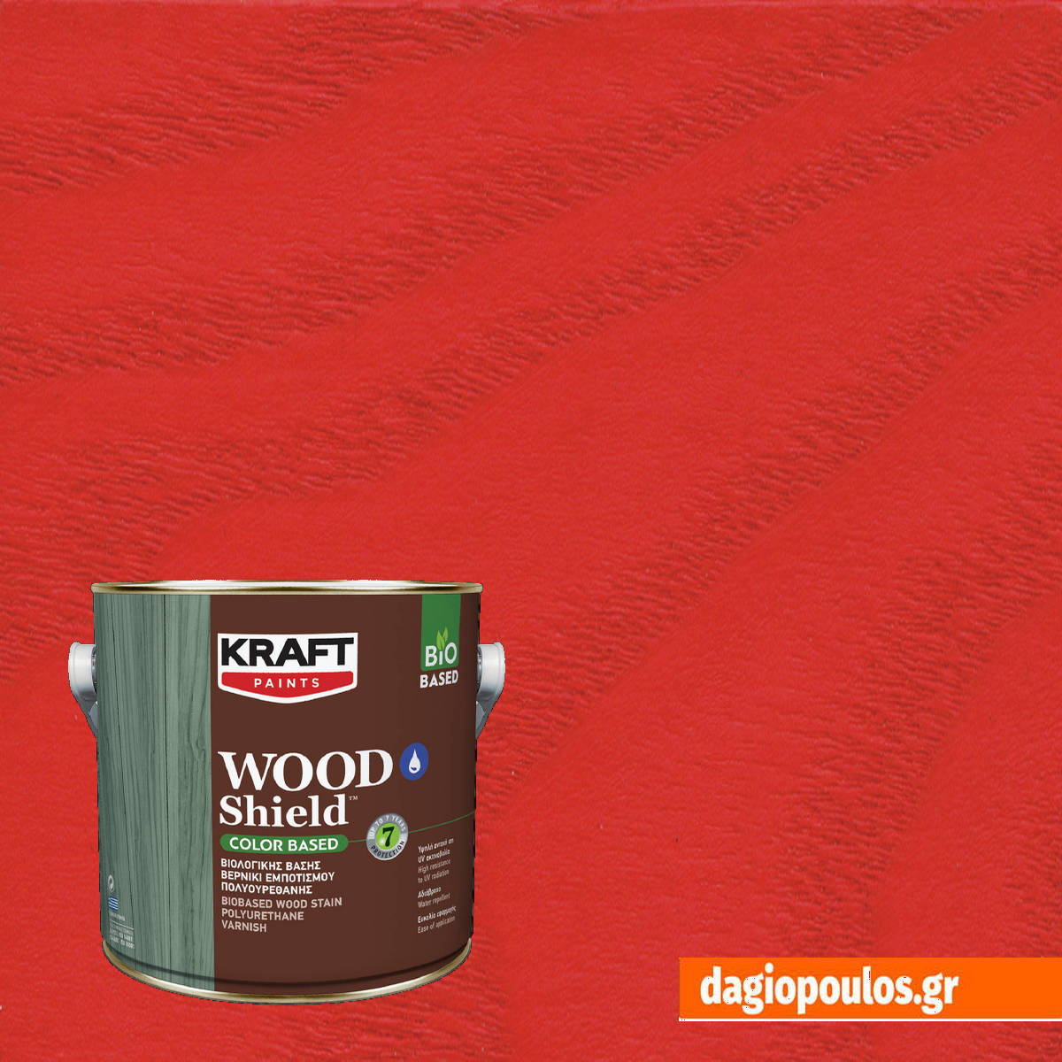 Kraft Wood Shield Color Based Οικολογικό Βερνίκι Εμποτισμού Πολυουρεθάνης Νερού Ημιματ 134 ΦΩΤΙΑ 2.5Ltr