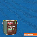 Kraft Wood Shield Color Based Οικολογικό Βερνίκι Εμποτισμού Πολυουρεθάνης Νερού Ημιματ 142 ΩΚΕΑΝΟΣ 2.5Ltr
