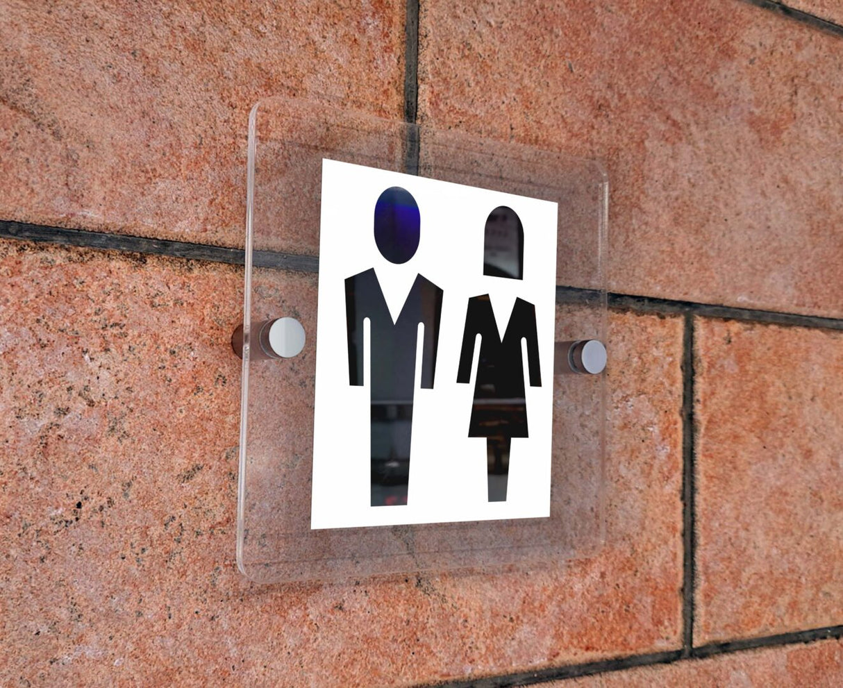 Πινακίδα Σήμανσης WC Ακρυλικό Plexiglass “WC” 150mm x 150mm