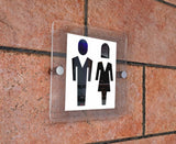 Πινακίδα Σήμανσης WC Ακρυλικό Plexiglass “WC” 150mm x 150mm