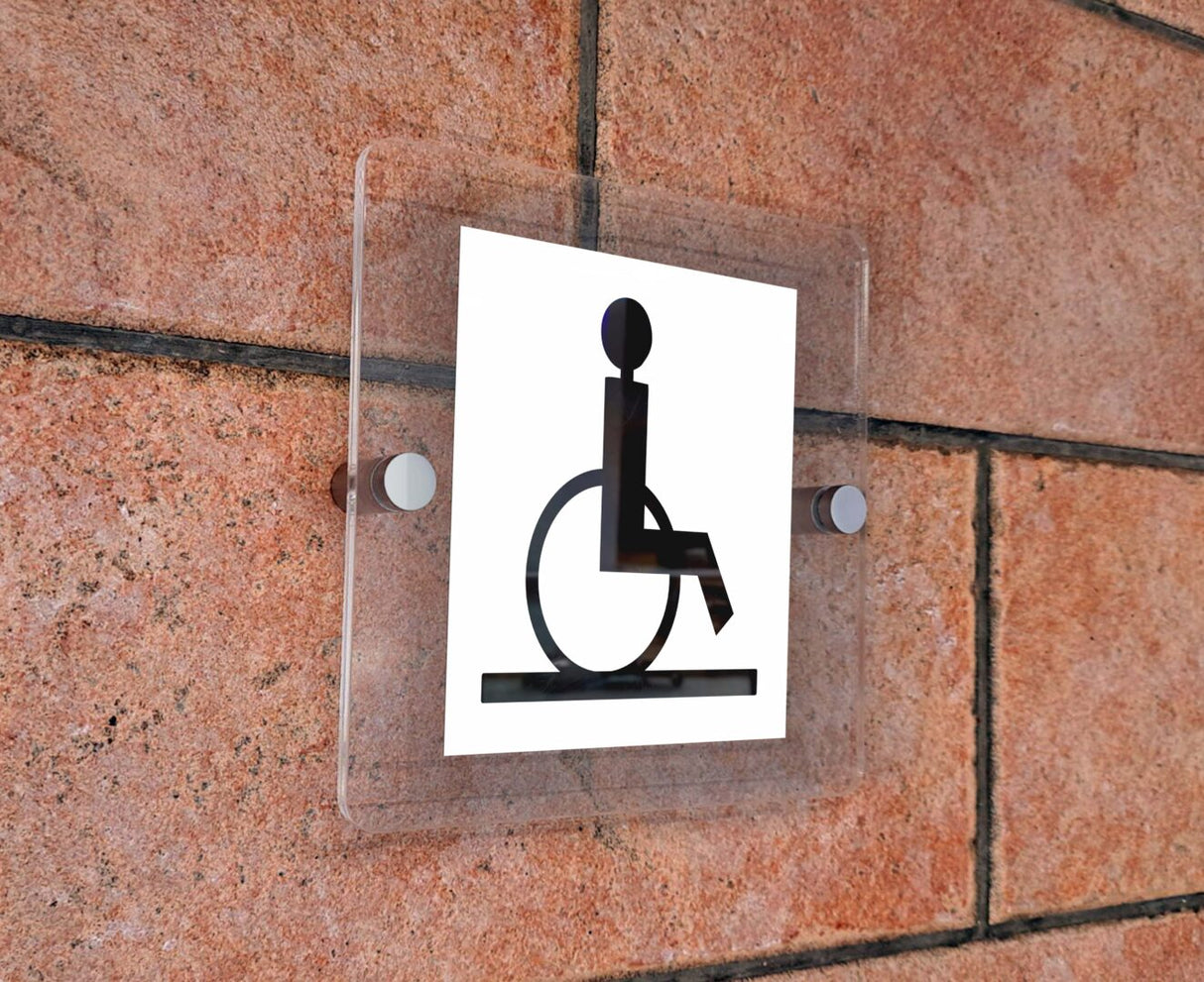 Πινακίδα Σήμανσης WC Ακρυλικό Plexiglass “WC ΑΜΚΕΑ” 150mm x 150mm