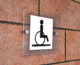 Πινακίδα Σήμανσης WC Ακρυλικό Plexiglass “WC ΑΜΚΕΑ” 150mm x 150mm