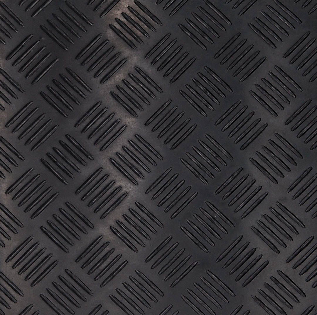 Δάπεδο Καουτσούκ 9005 Checker Λαμαρίνα 3mm 1.5m