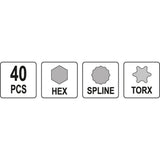 Yato YT-0400 Συλλογή Μύτες Hex Torx Spline Σε Κασετίνα Σετ 40 Τεμ