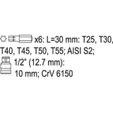 Yato YT-0410 Επαγγελματικό Σετ Μύτες Torx 12" Σετ 7 Τεμ