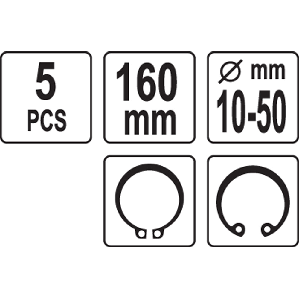 Yato YT-2130 Τσιμπίδι Ασφαλειών Σετ 5 Τμχ 160mm