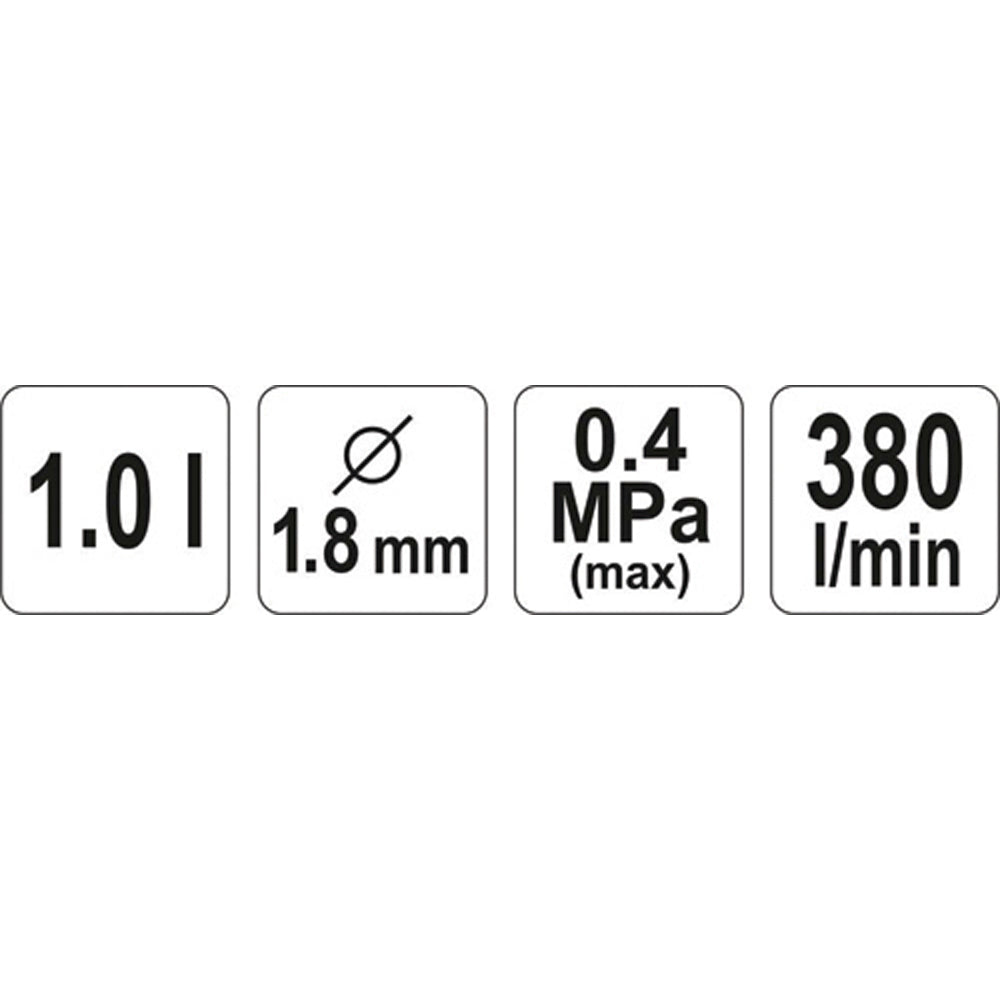 Yato YT-2346 Πιστόλι Βαφής Κάτω Δοχείο 1.8mm 1000ml