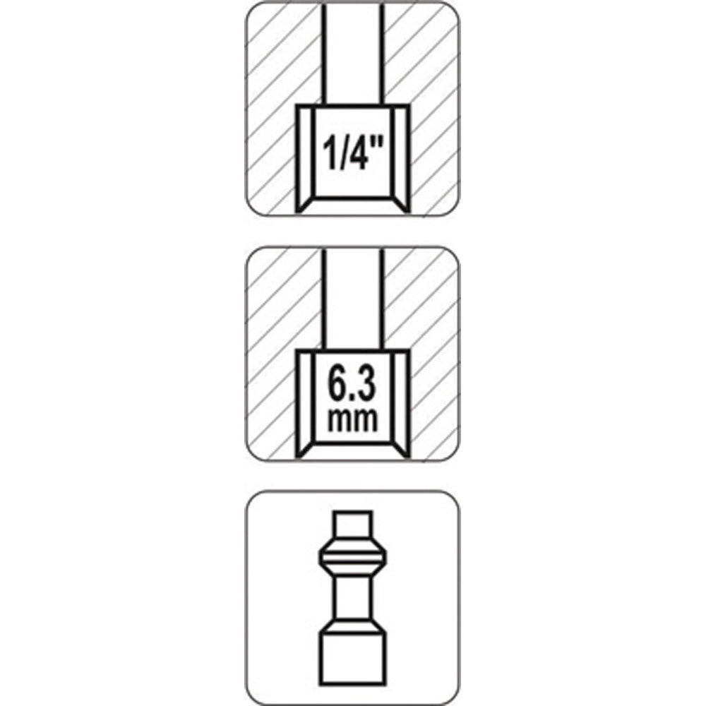 Yato YT-2403 Ταχυσύνδεσμοι Αέρος Αρσενικοί Με Βιδωτά Θηλυκά 1/4"