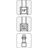 Yato YT-2403 Ταχυσύνδεσμοι Αέρος Αρσενικοί Με Βιδωτά Θηλυκά 1/4"