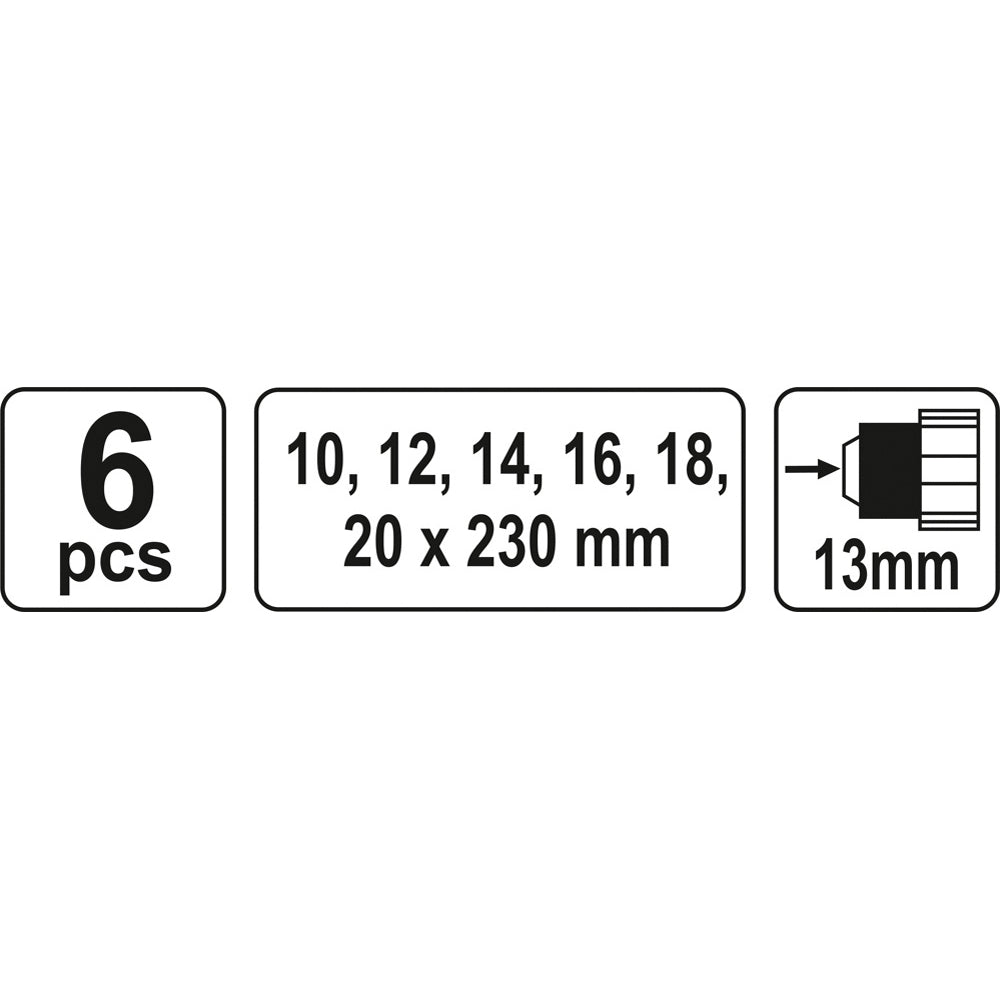Yato YT-3298 Τρυπάνια Οφιοειδή Σετ 6 Τεμ 10-20mm-230mm