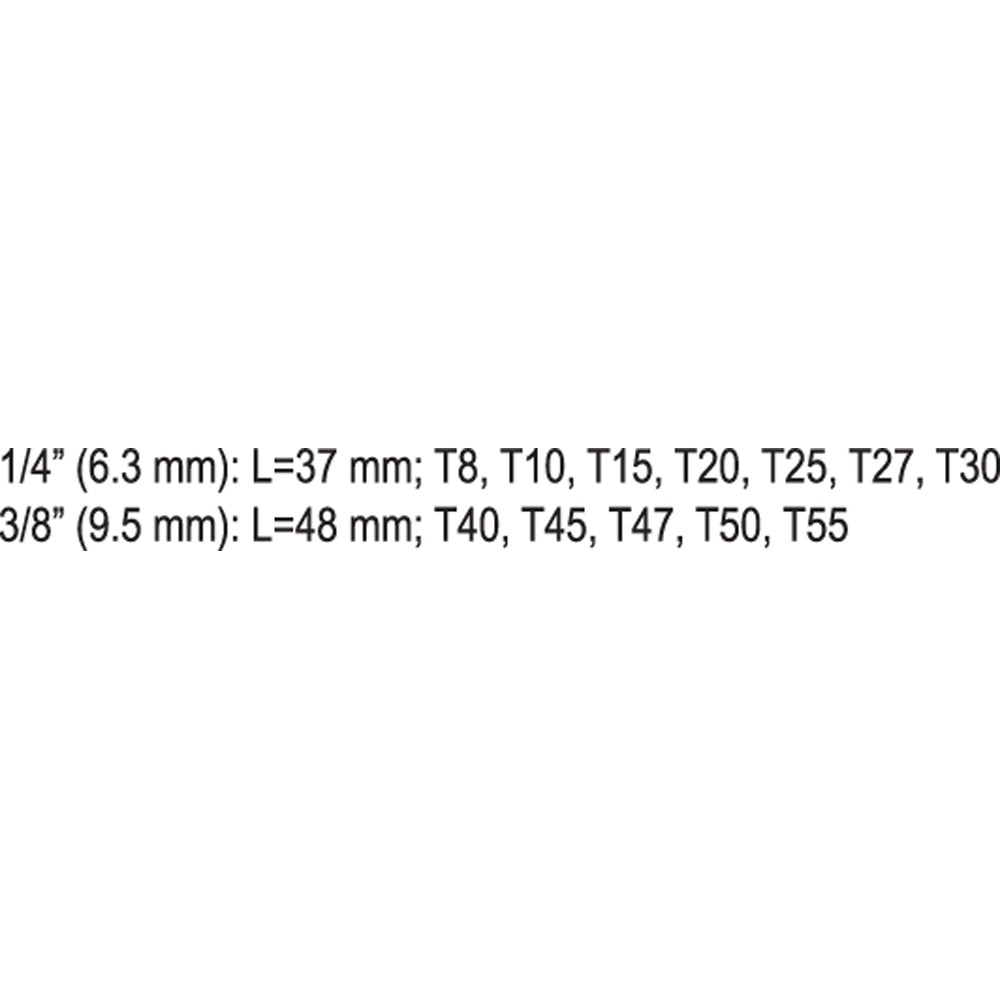 Yato YT-04332 Επαγγελματικό Σετ Καρυδάκια Μύτες Torx 14" & 38"