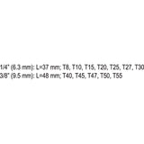 Yato YT-04332 Επαγγελματικό Σετ Καρυδάκια Μύτες Torx 14" & 38"