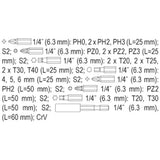 Yato YT-04621 Συλλογή Επαγγελματικές Μύτες 1/4" Σετ 23 Τεμ