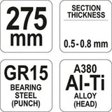 Yato YT-5130 Πένσα Διάτρησης Προφίλ 275mm