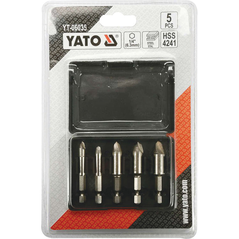 Yato YT-06035 Συλλογή Μύτες Εξωλκείς Αφαίρεσης Για Βίδες Με Φθαρμένη Κεφαλή CrV Σετ 5 Τεμ
