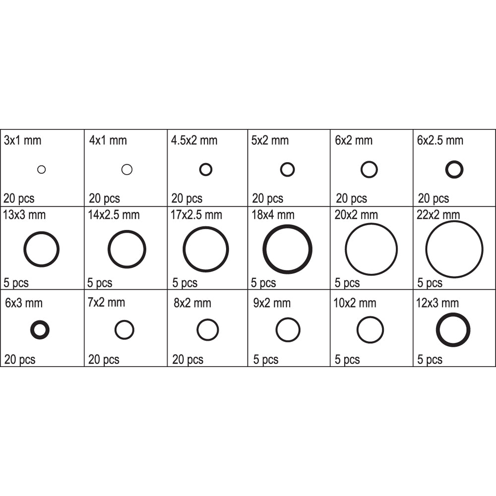 Yato YT-06877 O-Ring Σε Θήκη Σετ 225 Τεμ
