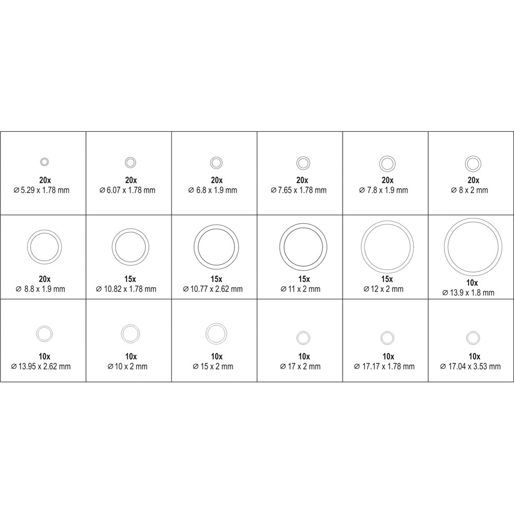Yato YT-06879 ORings Ψυκτικών HNBR Vitton Σε Θήκη Σετ 270 Τεμ