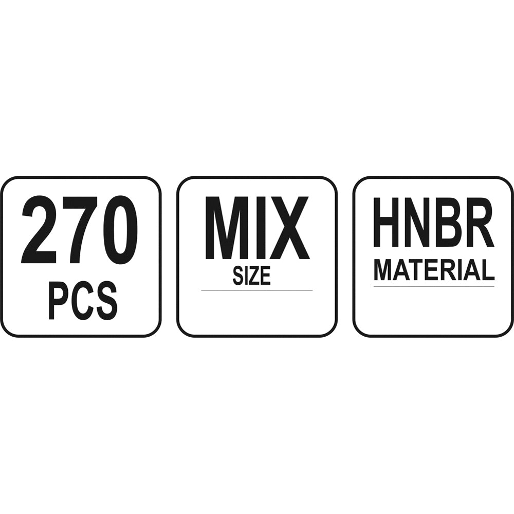 Yato YT-06879 ORings Ψυκτικών HNBR Vitton Σε Θήκη Σετ 270 Τεμ