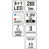 Yato YT-08513 Φακός Επιθεώρησης & Εργασίας 280 Lumens