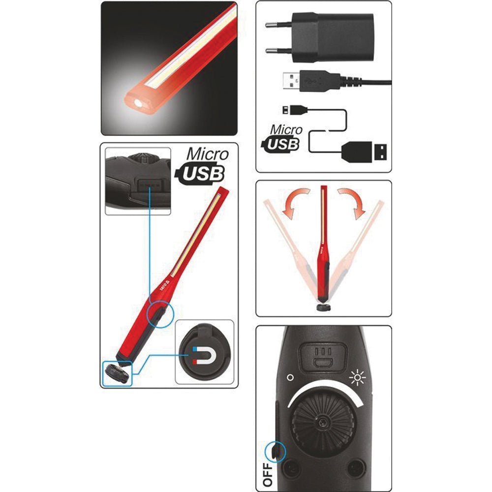 Yato YT-08519 Λάμπα Συνεργείου 7W 600 Lumens + 120 Lumens