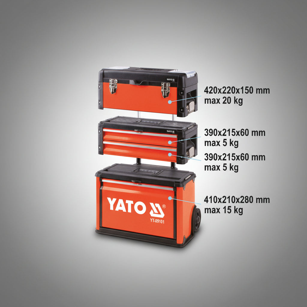 Yato YT-09101 Επαγγελματική Μεταλλική Τροχήλατη Εργαλειοθήκη
